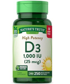 ویتامین دی نچرالز تریث Nature’s Truth Vitamin D3 1000 IU