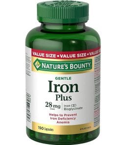 قرص آهن نیچرز بونتی آیرون پلاس 28 میلی گرم 150 عددی