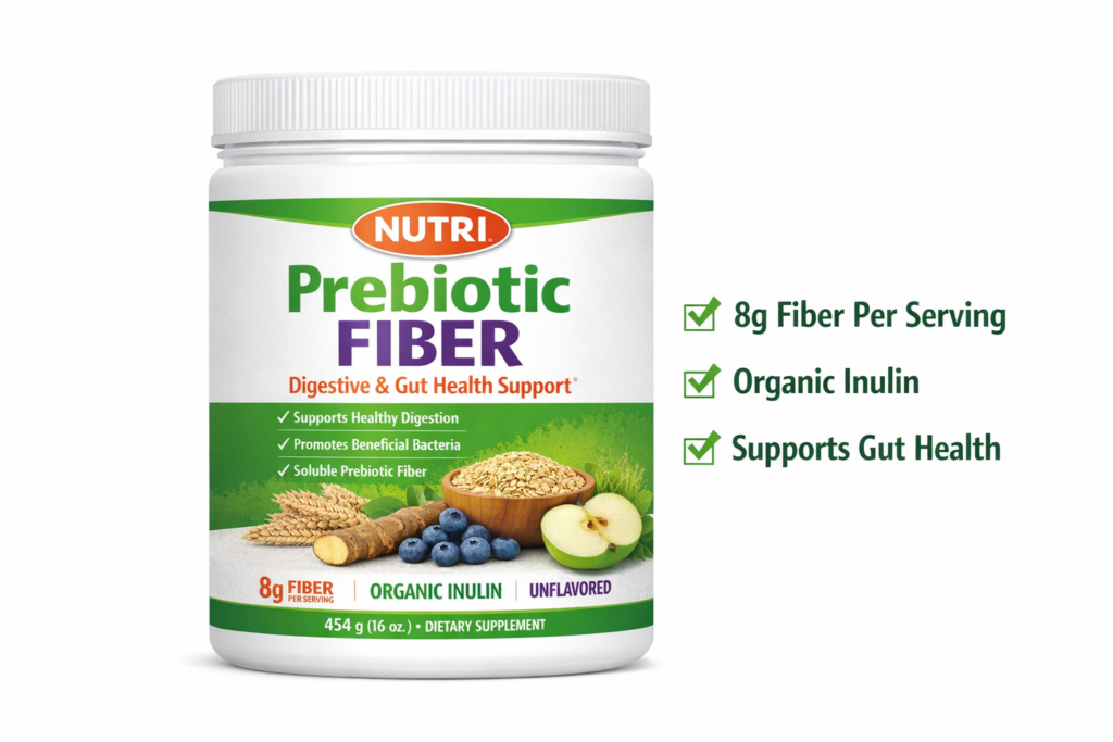 پودر فیبر پری‌بیوتیک نوتری ۴۵۴|NUTRI PREBIOTIC FIBER 454GR NUTRI