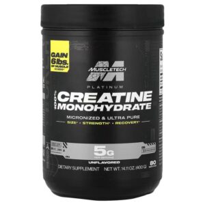 کراتین پلاتینیوم ماسل تک اصل, MuscleTech Platinum 100% Creatine Monohydrate, کراتین مونوهیدرات ماسل تک, کراتین بدنسازی اصل, افزایش قدرت عضلانی, مکمل کراتین حجم, کراتین میکرونایز, مکمل افزایش توان, creatine muscletech, کراتین خارجی اصل, مکمل بدنسازی حرفه‌ای, کراتین 100 درصد خالص
